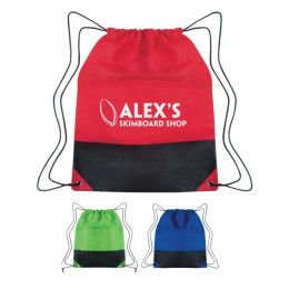 Non-Woven Two Tone Drawstring Sports Pack with Logo