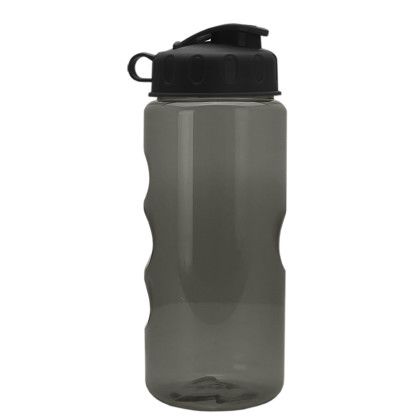22 oz Mini Mountain Water Bottle with Flip Top Lid- Transparent Smoke