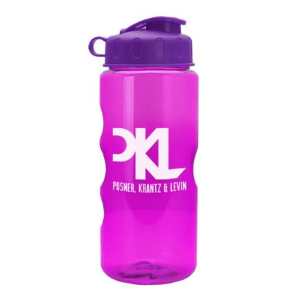 22 oz Mini Mountain Water Bottle with Flip Top Lid - Transparent Fuchsia