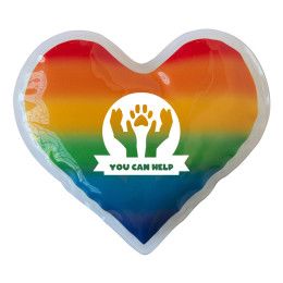 Logo Printed Rainbow Gel Beads Hot-Cold Pack Heart 