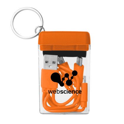 Custom 4-in-1 Charging Cable & Screen Cleaner Set - Orange