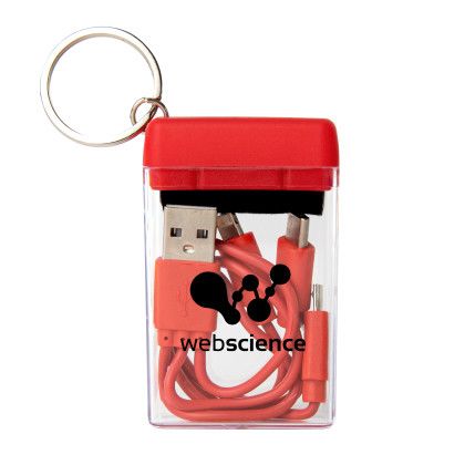 Custom 4-in-1 Charging Cable & Screen Cleaner Set - Red