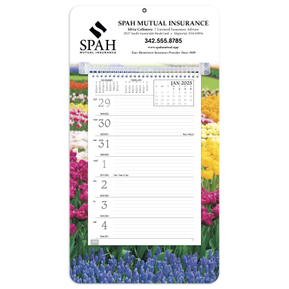 Imprinted Weekly Memo Calendar with Custom Message - Garden