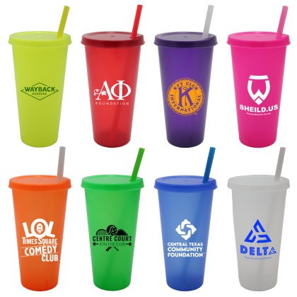 Promotional 26 oz Color Tumbler With Lid And Straw | Custom Straw Cups