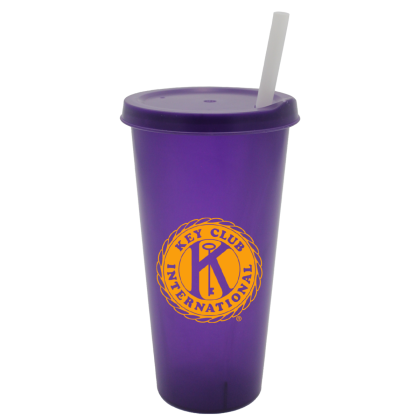 Purple Promotional 26 oz Color Tumbler With Lid And Straw | Custom Straw Cups