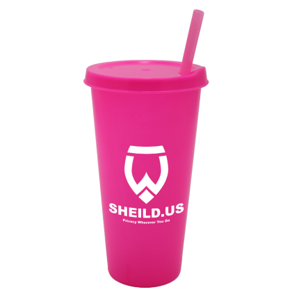 Pink Promotional 26 oz Color Tumbler With Lid And Straw | Custom Straw Cups