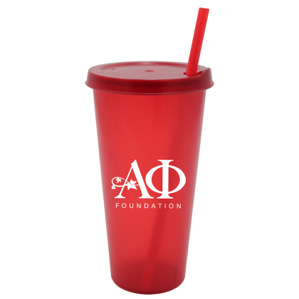 Red Promotional 26 oz Color Tumbler With Lid And Straw | Custom Straw Cups