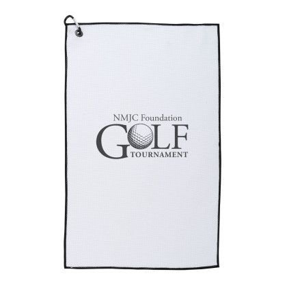 White Promotional Waffle Weave Golf Towel | Custom Golf Gifts