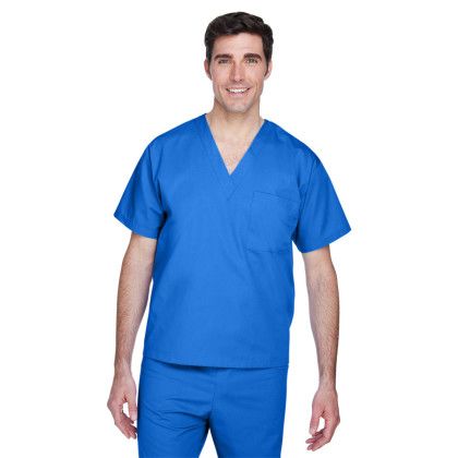 Royal Logo Printed Harriton Adult Restore Scrub Top | Custom Scrubs