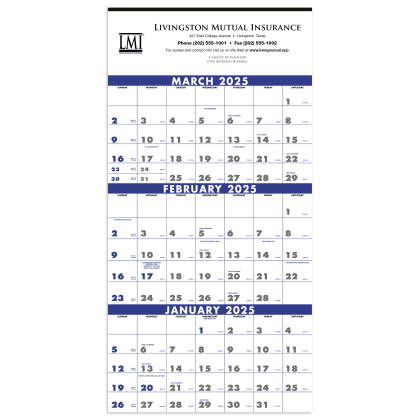 4-Sheet 3-Month Planner Imprinted With Logo