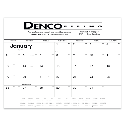 Black and White Desk Pad Calendar Customized