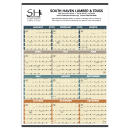 Non-Laminated Time Management Span-A-Year Calendar Promotion