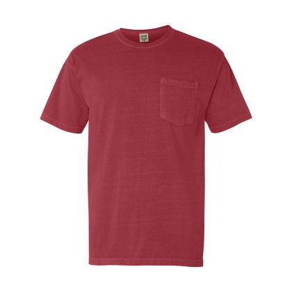 Crimson Custom Comfort Colors Adult Heavyweight Pocket T-Shirt