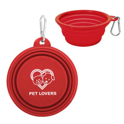 Red Custom Collapsible Pet Bowl | Cusotm Pet Gifts