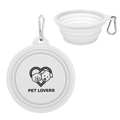 White Custom Collapsible Pet Bowl | Cusotm Pet Gifts