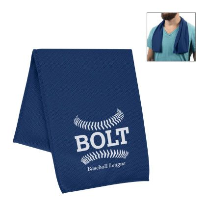 Navy Custom Rpet Cooling Sport Towel | Logo Towels