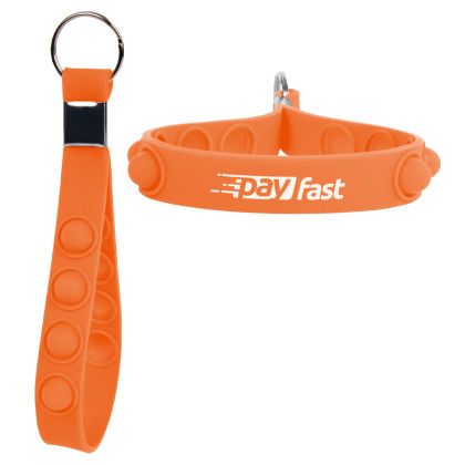 Orange Custom Push Pop Stress Reliever Keychain 