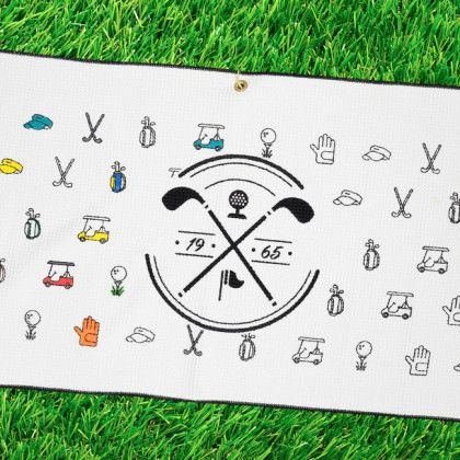 Custom Microfiber Waffle Small Golf Towel - Color Splash