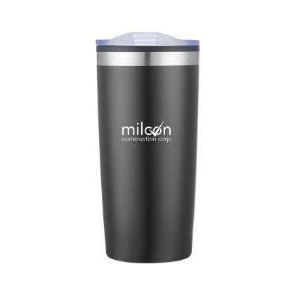 Black Custom 20 Oz. Double Wall Tumbler With Plastic Liner 