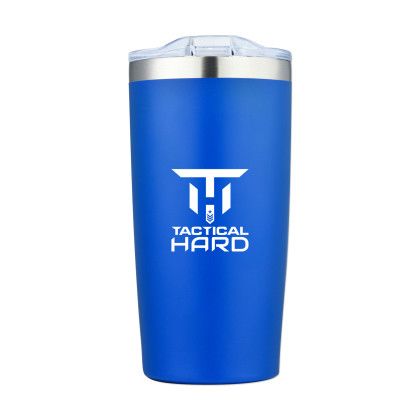 Custom 20 Oz. Double Wall Vacuum Tumbler - Blue Custom 20 Oz. Double Wall Vacuum Tumbler - Blue