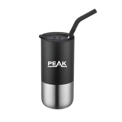 16 Oz. Double Wall Tumbler With Straw