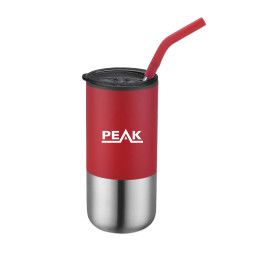 16 Oz. Double Wall Tumbler With Straw