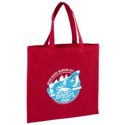 Customm Recycled Cotton Canvas Tote Bag - 15" x 15" - Red
