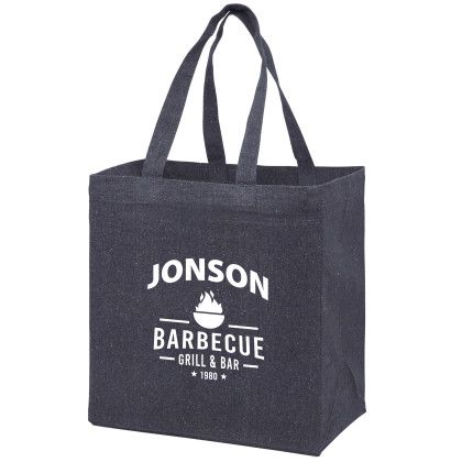 Custom Recycled Cotton Canvas Grocery Bag - 12" x 13" - Heather