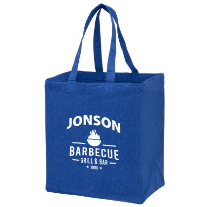 Custom Recycled Cotton Canvas Grocery Bag - 12" x 13" - Royal