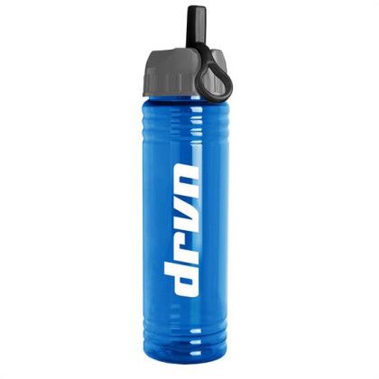 24 Oz. Slim Fit Water Bottle With Ring Straw Lid