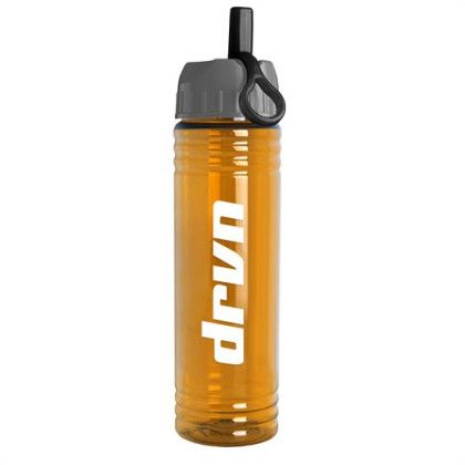 24 Oz. Slim Fit Water Bottle With Ring Straw Lid