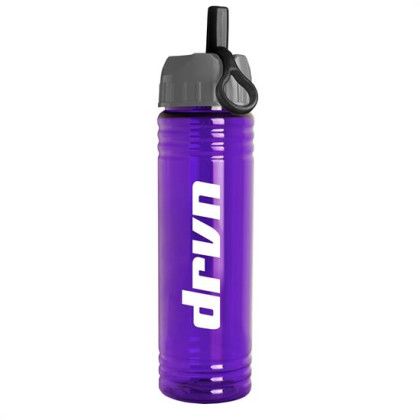 24 Oz. Slim Fit Water Bottle With Ring Straw Lid