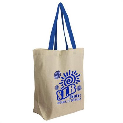 Custom The Brunch Tote - Cotton Grocery Tote - Blue