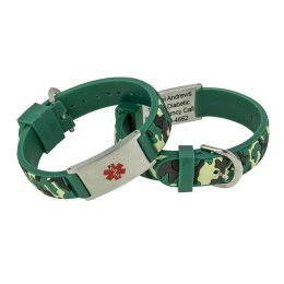 Engraved Camouflage Kids Medical Bracelet