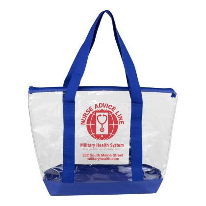 Bondi Jumbo Clear Zippered Tote Bag