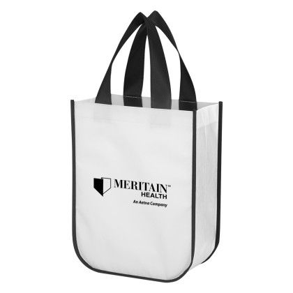 Lola Laminated Non-Woven Shopper Tote Bag - White 