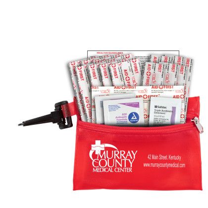 Custom Medi 19 Piece Healthy Living First Aid Kit With Carabiner