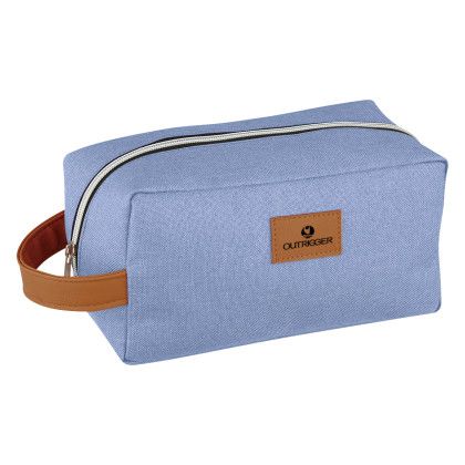 Custom Heathered Toiletry Bag - Blue
