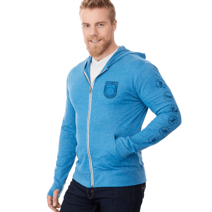 Men's Garner Lightweight Knit Full Zip Hoodie With Thumb Holes - Blue