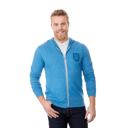 Men's Garner Lightweight Knit Full Zip Hoodie With Thumb Holes - Blue