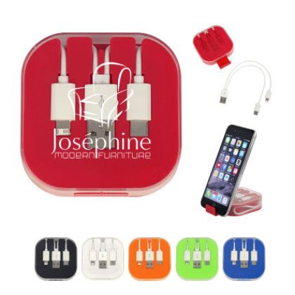 Custom 3-in-1 Charge Cable With Phone Stand Custom 3-in-1 Charge Cable With Phone Stand
