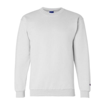 Custom Champion Double Dry Eco White Crewneck Sweatshirt