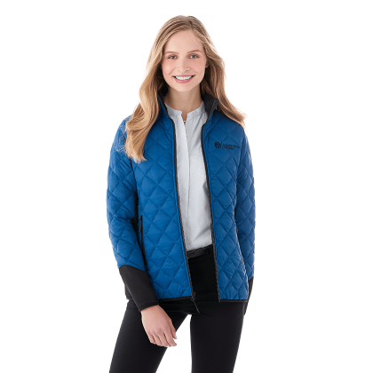 Custom Women's Rougemont Hybrid Insulated Diamond Quilted Puffer Jacket - Invictus/Black