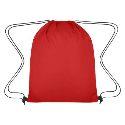 Ripstop Drawstring Bag - Red (Front)