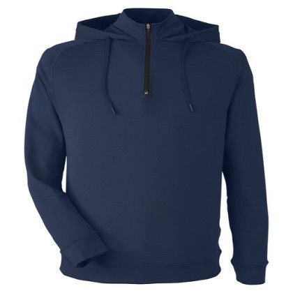 Swannies Golf Unisex Vandyke Quarter-zip Hooded Sweatshirt - Navy/Navy