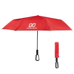 Arc Reflective Umbrella With Carabiner Handle - Red