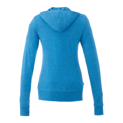 Women's Garner Lightweight Knit Full Zip Hoodie With Thumb Holes - Olympic Blue Heather (Back)