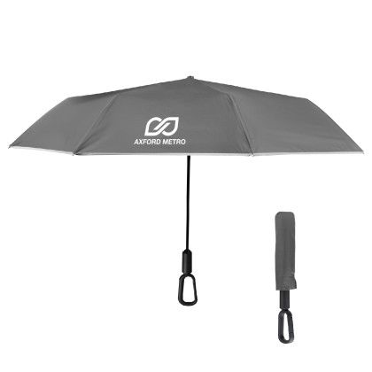 Arc Reflective Umbrella With Carabiner Handle - Gray