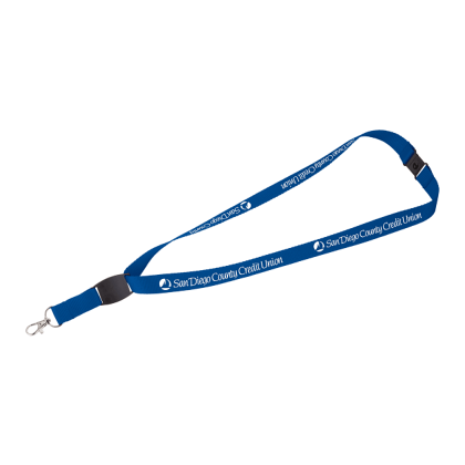 Custom Flat Panel Lanyard - Royal