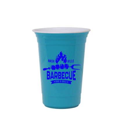 Custom The Varsity Cup - 16 Oz. Double-wall With White Liner - Cyan